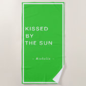 Minimalist Personalized Kissed by the Sun ビーチタオル (正面)