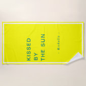 Minimalist Personalized Kissed by the Sun ビーチタオル (正面)