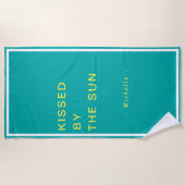 Minimalist Personalized Kissed by the Sun ビーチタオル (正面)