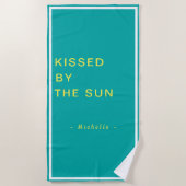 Minimalist Personalized Kissed by the Sun ビーチタオル (正面)