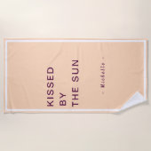 Minimalist Personalized Kissed by the Sun ビーチタオル (正面)