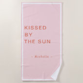 Minimalist Personalized Kissed by the Sun ビーチタオル (正面)