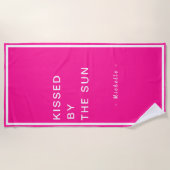 Minimalist Personalized Kissed by the Sun ビーチタオル (正面)