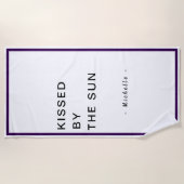 Minimalist Personalized Kissed by the Sun ビーチタオル (正面)