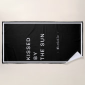 Minimalist Personalized Kissed by the Sun ビーチタオル (正面)