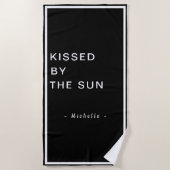 Minimalist Personalized Kissed by the Sun ビーチタオル (正面)