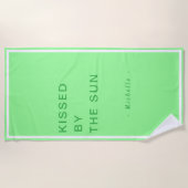 Minimalist Personalized Kissed by the Sun ビーチタオル (正面)