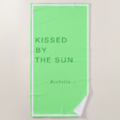 Minimalist Personalized Kissed by the Sun ビーチタオル (正面)