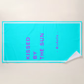 Minimalist Personalized Kissed by the Sun ビーチタオル (正面)