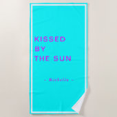 Minimalist Personalized Kissed by the Sun ビーチタオル (正面)