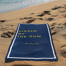 Minimalist Personalized Kissed by the Sun ビーチタオル