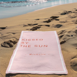 Minimalist Personalized Kissed by the Sun ビーチタオル