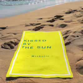 Minimalist Personalized Kissed by the Sun ビーチタオル