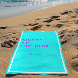 Minimalist Personalized Kissed by the Sun ビーチタオル