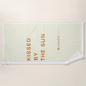 Minimalist Personalized Kissed by the Sun ビーチタオル (正面)