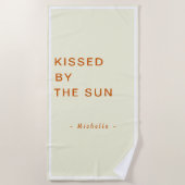Minimalist Personalized Kissed by the Sun ビーチタオル (正面)