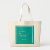 Minimalist Personalized Kissed by the Sun Tote Bag ラージトートバッグ (正面)
