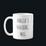 Minimalist Personalized Mahjong Name Design Simple コーヒーマグカップ<br><div class="desc">This minimalist mahjong design features clean, handwritten lettering that feels modern and personal. Add any name to create a fun piece for game nights, mahjong groups, or thoughtful gifting. Its simple black-and-white style makes it versatile and easy to pair with any décor or personality. A great pick for mahjong lovers...</div>