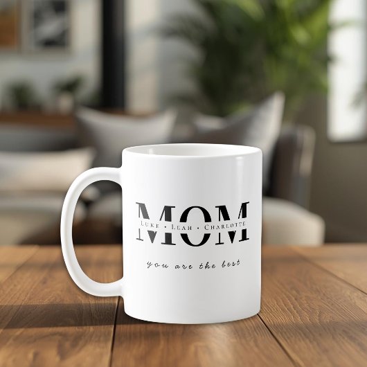 Minimalist Personalized Mom Name Gift コーヒーマグカップ