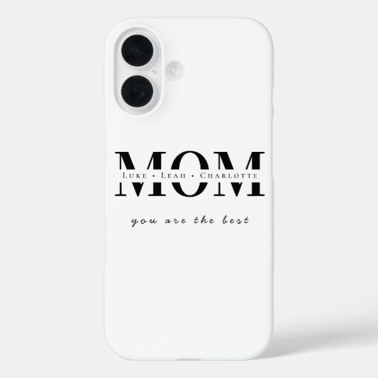 Minimalist Personalized Mom Name Phone Case Case-Mate iPhoneケース (裏面)