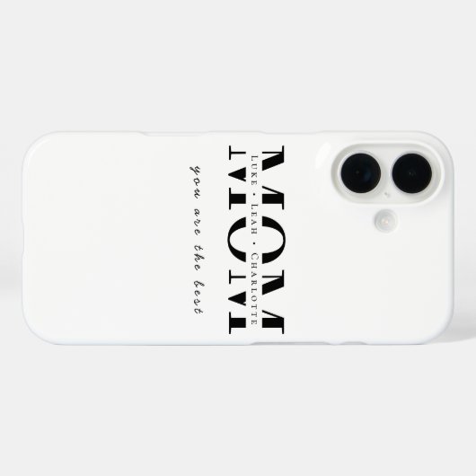 Minimalist Personalized Mom Name Phone Case Case-Mate iPhoneケース (裏面 (横))
