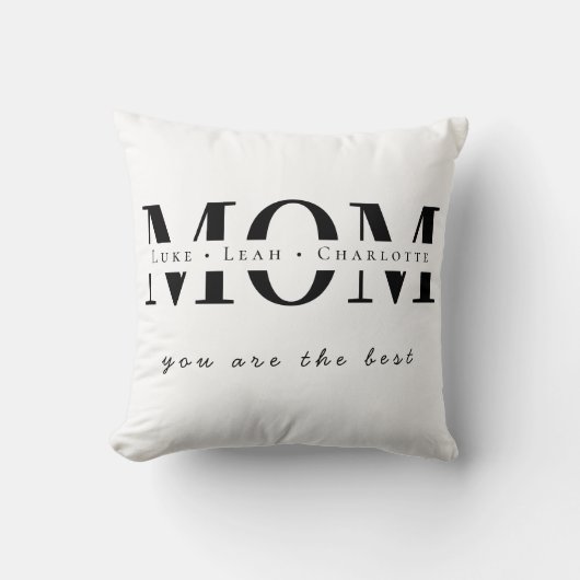 Minimalist Personalized Mom Name Pillow クッション (正面)
