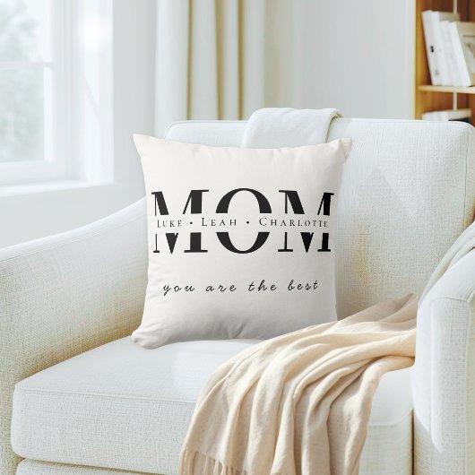 Minimalist Personalized Mom Name Pillow クッション
