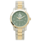 Minimalist Personalized Monogram Couples Names 腕時計 (正面)