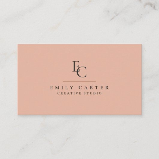 Minimalist Personalized Monogram Modern 名刺 (正面)