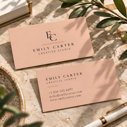 Minimalist Personalized Monogram Modern 名刺