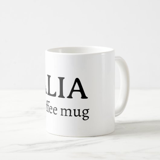 Minimalist Personalized Name Coffee Mug コーヒーマグカップ (正面右)