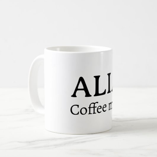 Minimalist Personalized Name Coffee Mug コーヒーマグカップ (正面左)