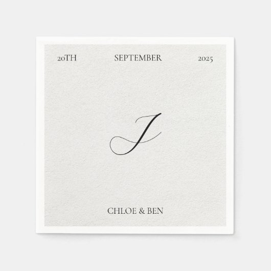 Minimalist, Personalized Napkins スタンダードカクテルナプキン (正面)