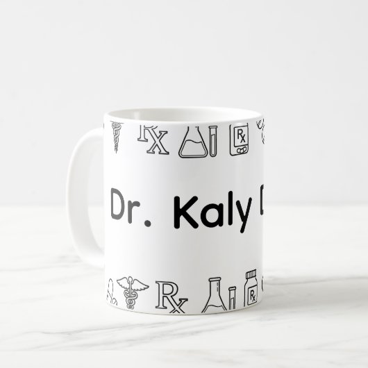 Minimalist Personalized Pharmacist Mug コーヒーマグカップ (正面左)
