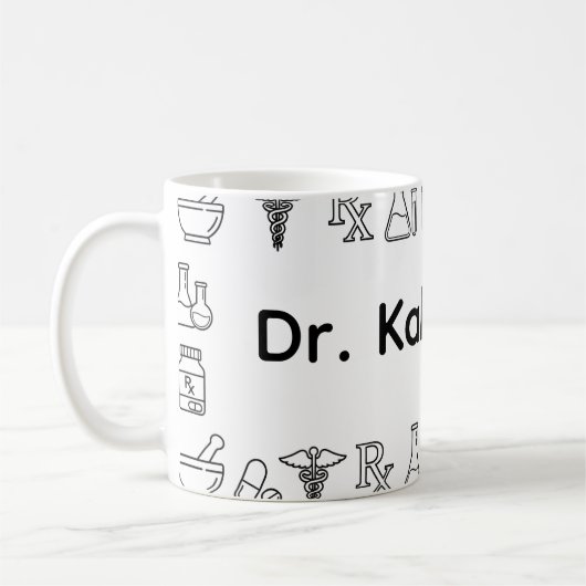 Minimalist Personalized Pharmacist Mug コーヒーマグカップ (左)