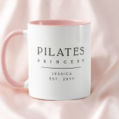 Minimalist Personalized Pink Pilates Princess マグカップ