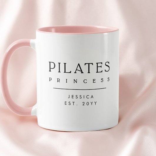 Minimalist Personalized Pink Pilates Princess マグカップ