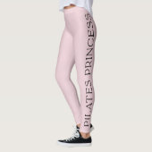Minimalist Personalized Pink Pilates Princess レギンス (左)