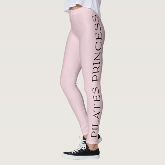 Minimalist Personalized Pink Pilates Princess レギンス (左)