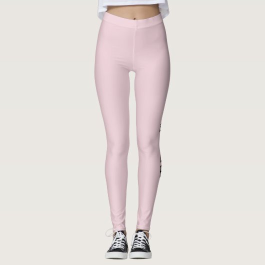 Minimalist Personalized Pink Pilates Princess レギンス (正面)