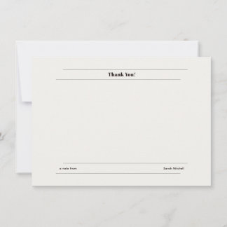 Minimalist Personalized Thank You Card ノートカード