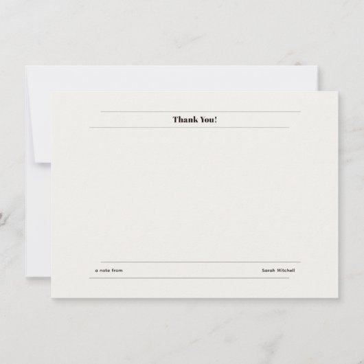Minimalist Personalized Thank You Card ノートカード (正面)