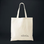 Minimalist Personalized Typewriter-Style Name トートバッグ<br><div class="desc">Minimalist personalized name canvas tote bag design with clean lowercase typewriter typography creates a modern and understated accessory perfect for everyday style and minimalist aesthetics. This elegant tote bag design features a single lowercase name displayed in a subtle typewriter-style font, giving the layout a contemporary editorial look that feels both...</div>