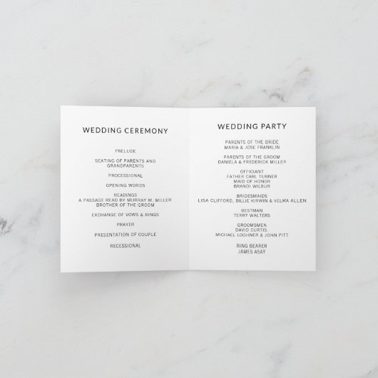 Minimalist Personalized Wedding Modern Wedding カード (内部)