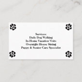 Minimalist Pet Sitter Business Card | Professional 名刺 (裏面)