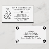 Minimalist Pet Sitter Business Card | Professional 名刺 (正面/裏面)