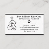 Minimalist Pet Sitter Business Card | Professional 名刺 (正面)