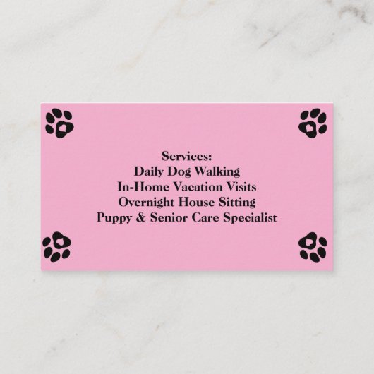 Minimalist Pet Sitter Business Card | Professional 名刺 (裏面)