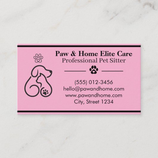 Minimalist Pet Sitter Business Card | Professional 名刺 (正面)