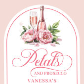 Minimalist Petals and Prosecco Custom Name Napkins